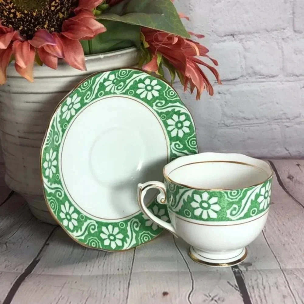 Vintage Roslyn fine bone china england footed cup and saucer